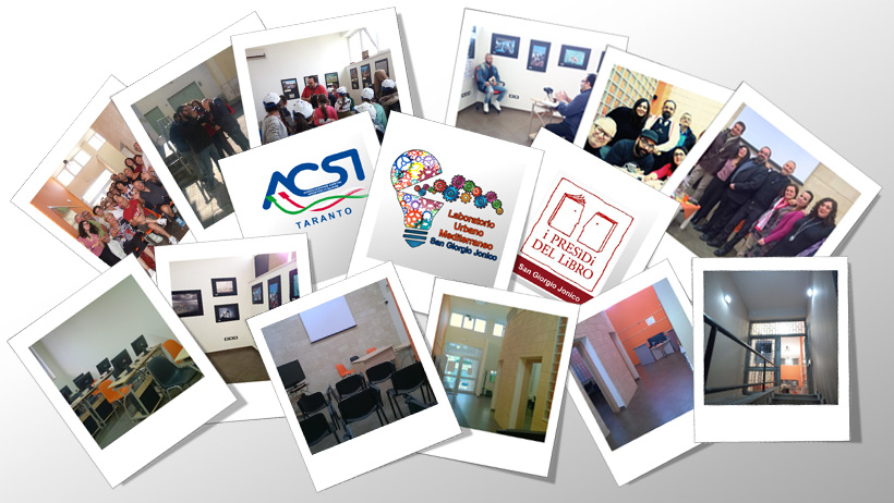 Collage di foto del luogo e di alcune attività